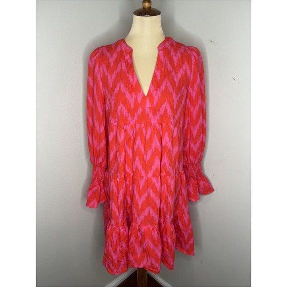 Tuckernuck Dresses & Skirts - Tuckernuck Pomander Place Pink Ikat Kenzo Dress Medium M